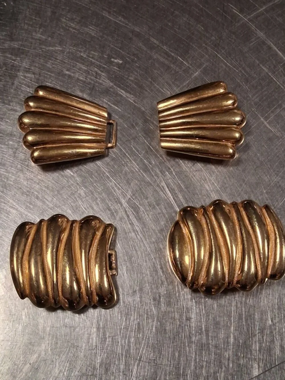 2 vintage deco belt buckles